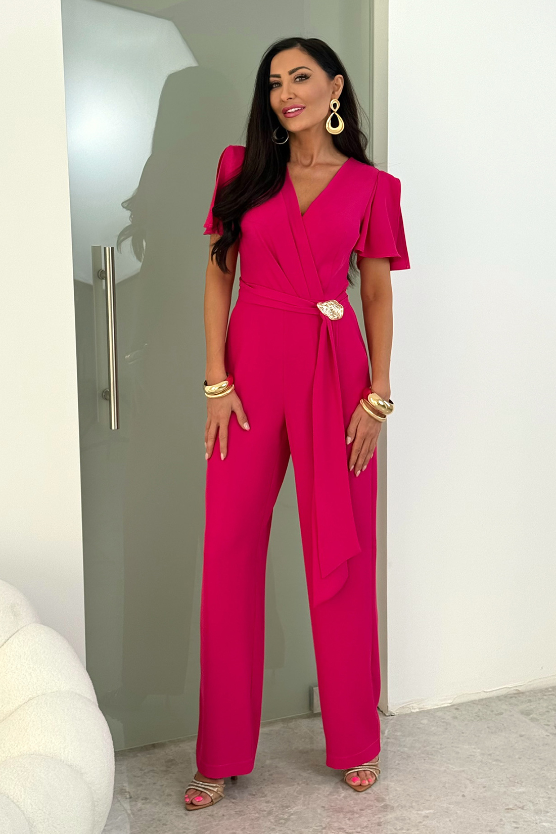Elegantní společenský overal TRIS, fuksia