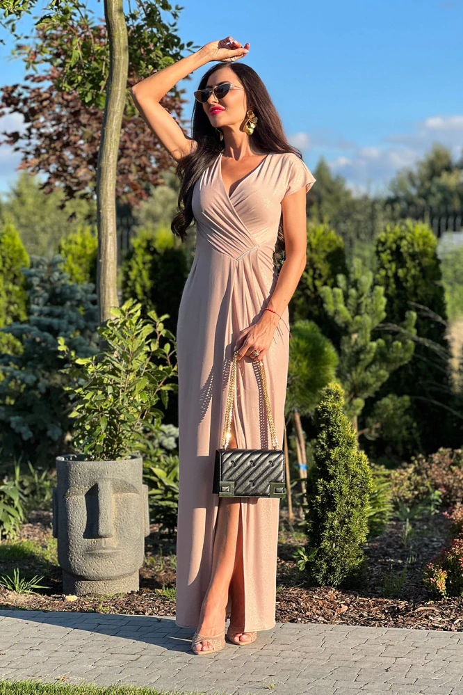 Společenské dlouhé šaty Diana, béžové