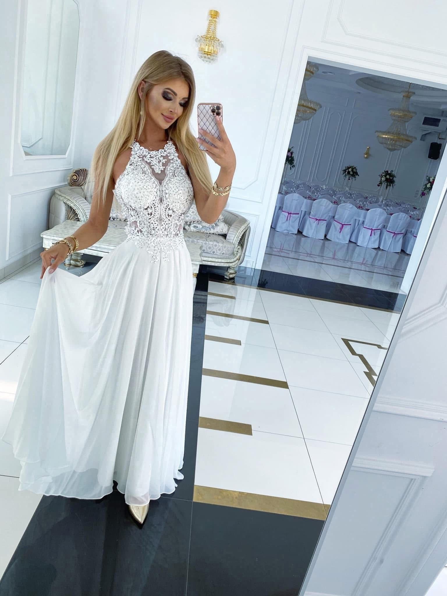 Svatební /popůlnoční šaty Mercedes, bílé  