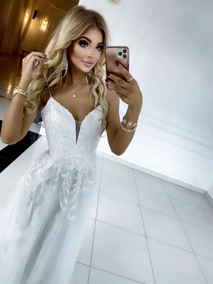 Svatební/popůlnoční šaty Aurelia, bílé