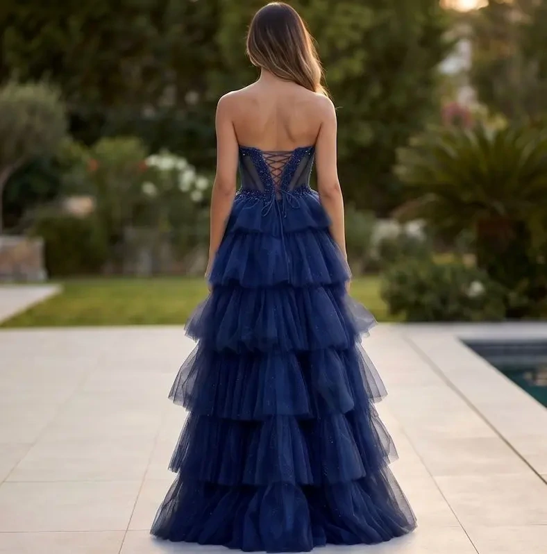 Luxusní plesové šaty Royal Dream s nadýchanou sukní na maturitní ples, modré