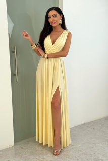 Dlouhé šaty SALMA Glitter, žluté
