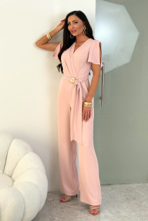 Elegantní společenský overal TRIS, růžový