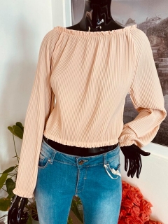 Plisovaný meruňkový top